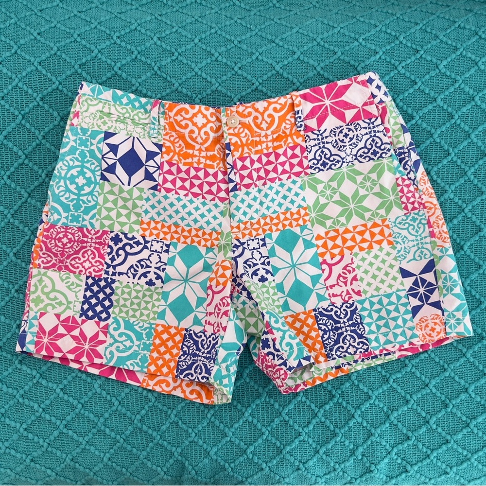 Ralph Lauren Womens Multi-Pattern Multicolor Patchwork Cotton Shorts Size 2